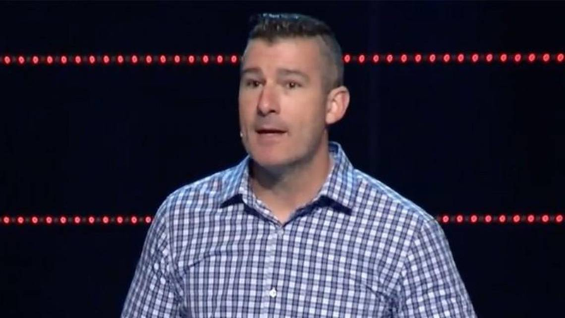 Andy Savage of Highpoint Church in Memphis, Tenn., during a sermon in which he admitted to a “sexual incident” with a Texas high school student 20 years ago (Highpoint Church via YouTube screenshot)